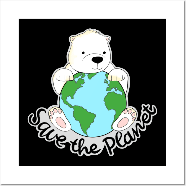 Save the planet! Save the polar bear! Wall Art by IdinDesignShop